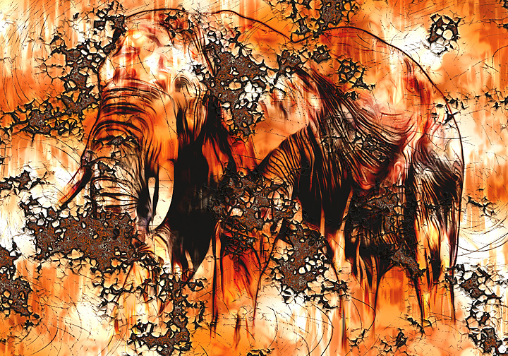 Rostige Elefant mit Filter Forge