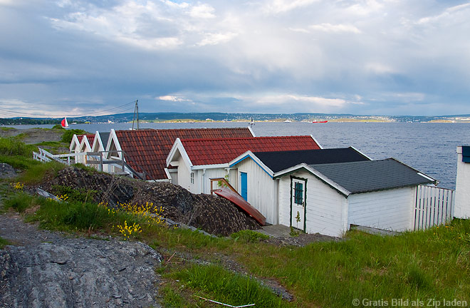 Badehäuschen am Oslofjord