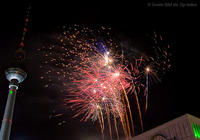 Feuerwerk am Alexanderplatz