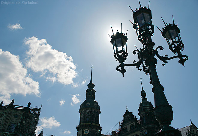 Lampen am Theaterplatz in Dresden