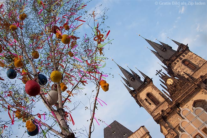 Osterbaum auf dem Prager Altstädter Ring