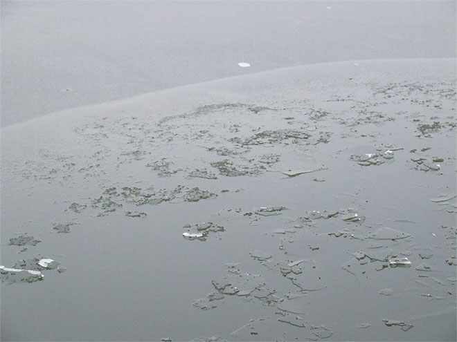 Übergang vom Wasser zum Eis