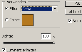 Fotofilter Sepia
