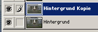 Ebenenpalette mit Hintergrund-Kopie