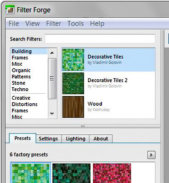 Programmoberfläsche Filter Forge - Bild 2