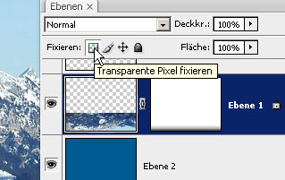 transparenten Pixel fixieren